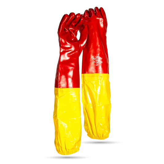 Pinnacle PVC Red Smooth Shoulder Glove (yellow Elasticated Attachment) (13-1003234)
