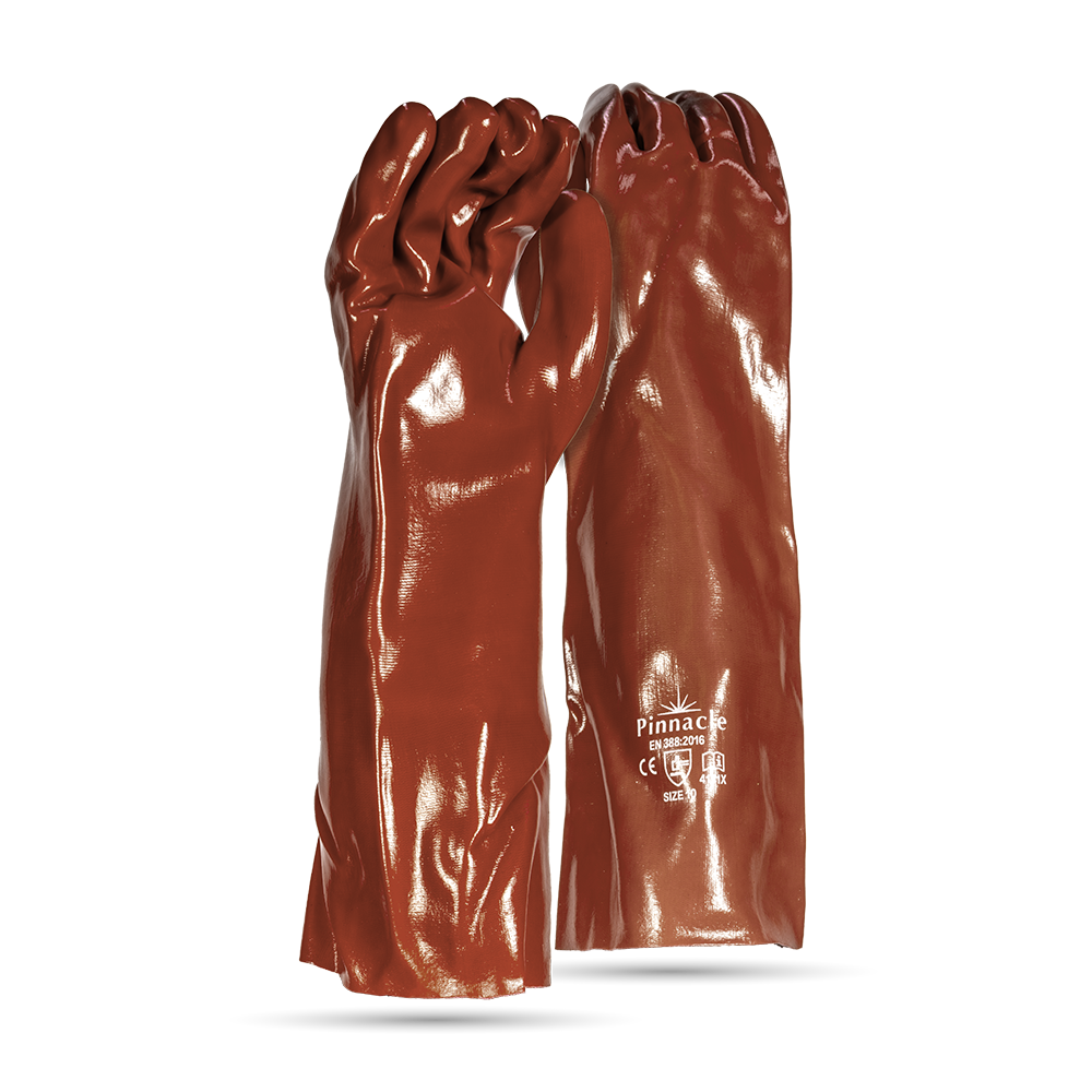 Pinnacle PVC Brown Heavy Duty Glove 40cm Smooth Palm (13-1003238)