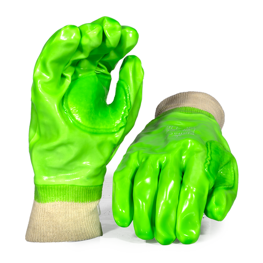 Pinnacle Lime Green PVC Glove Knit Wrist, Reinforced (13-10032381)