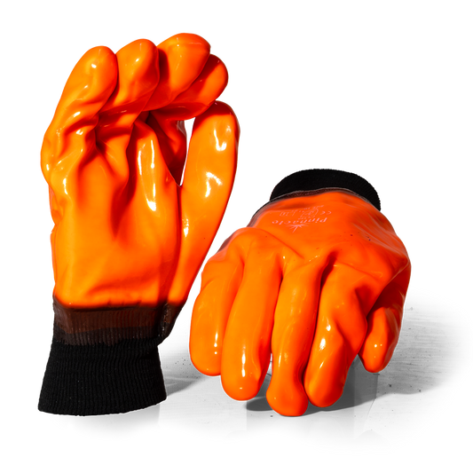 Pinnacle Orange PVC Freezer Glove Knit Wrist, Hiviz (13-10032392)