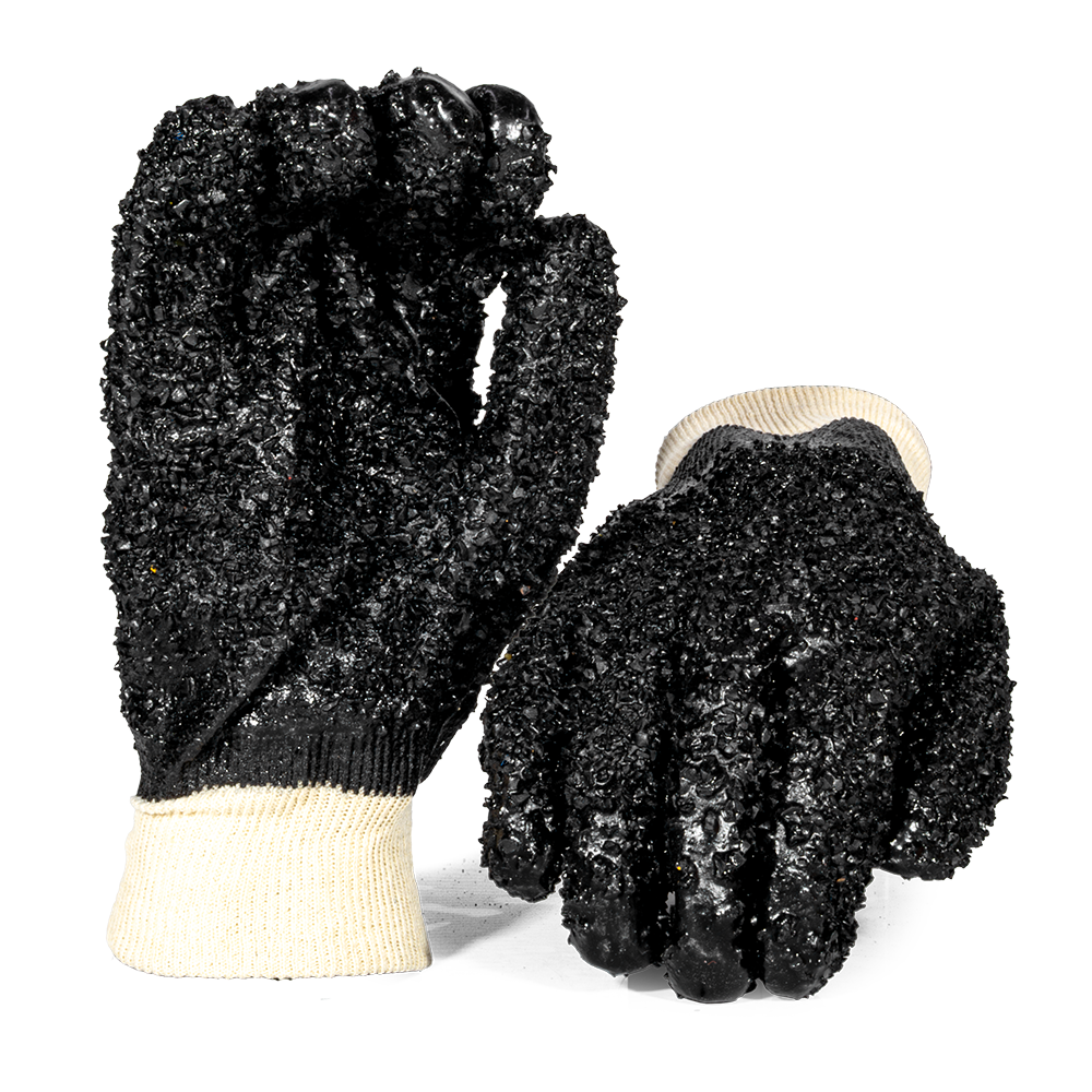 Pinnacle Black Chip PVC Glove Knit Wrist (13-100323C)