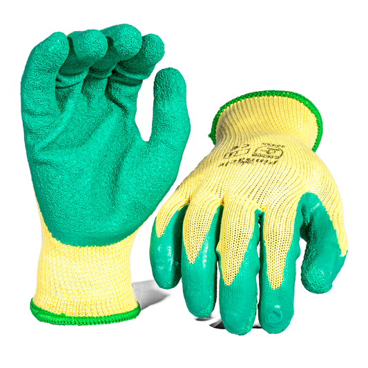 Pinnacle PROGRIP Green Latex Coat, Crinkle Palm Glove (13-100327)
