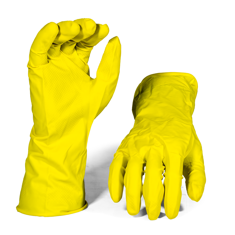 Pinnacle Yellow Household Glove with Flock Liner (L) (13-100331)