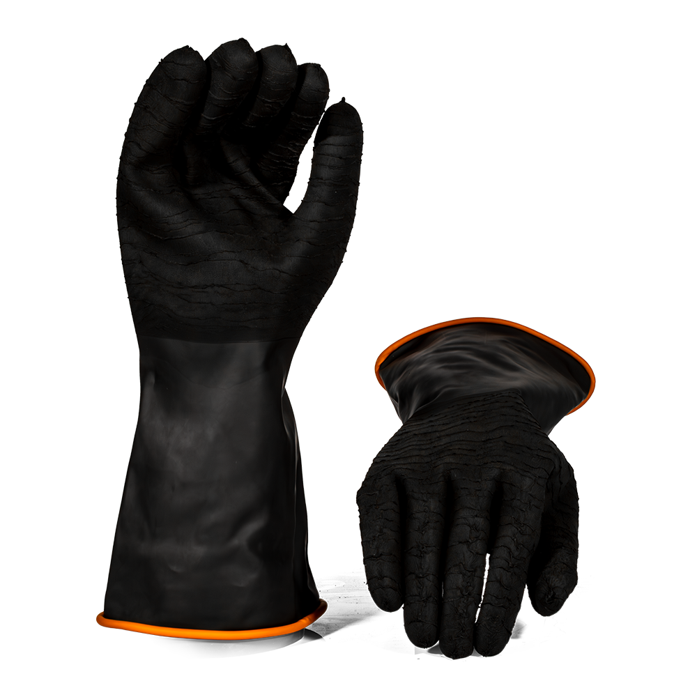 Pinnacle Black Industrial Latex Glove Rough Palm 35cm (13-1003491)
