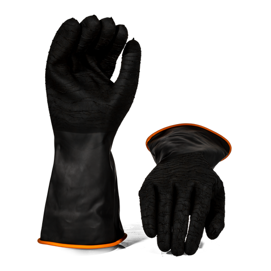 Pinnacle Black Industrial Latex Glove Rough Palm 35cm (13-1003491)