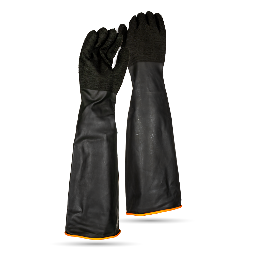 Pinnacle Black Industrial Latex Glove Rough Palm 55cm (13-1003492)