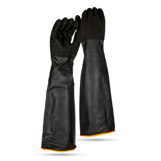 Pinnacle Black Industrial Latex Glove Rough Palm 55cm (13-1003492)