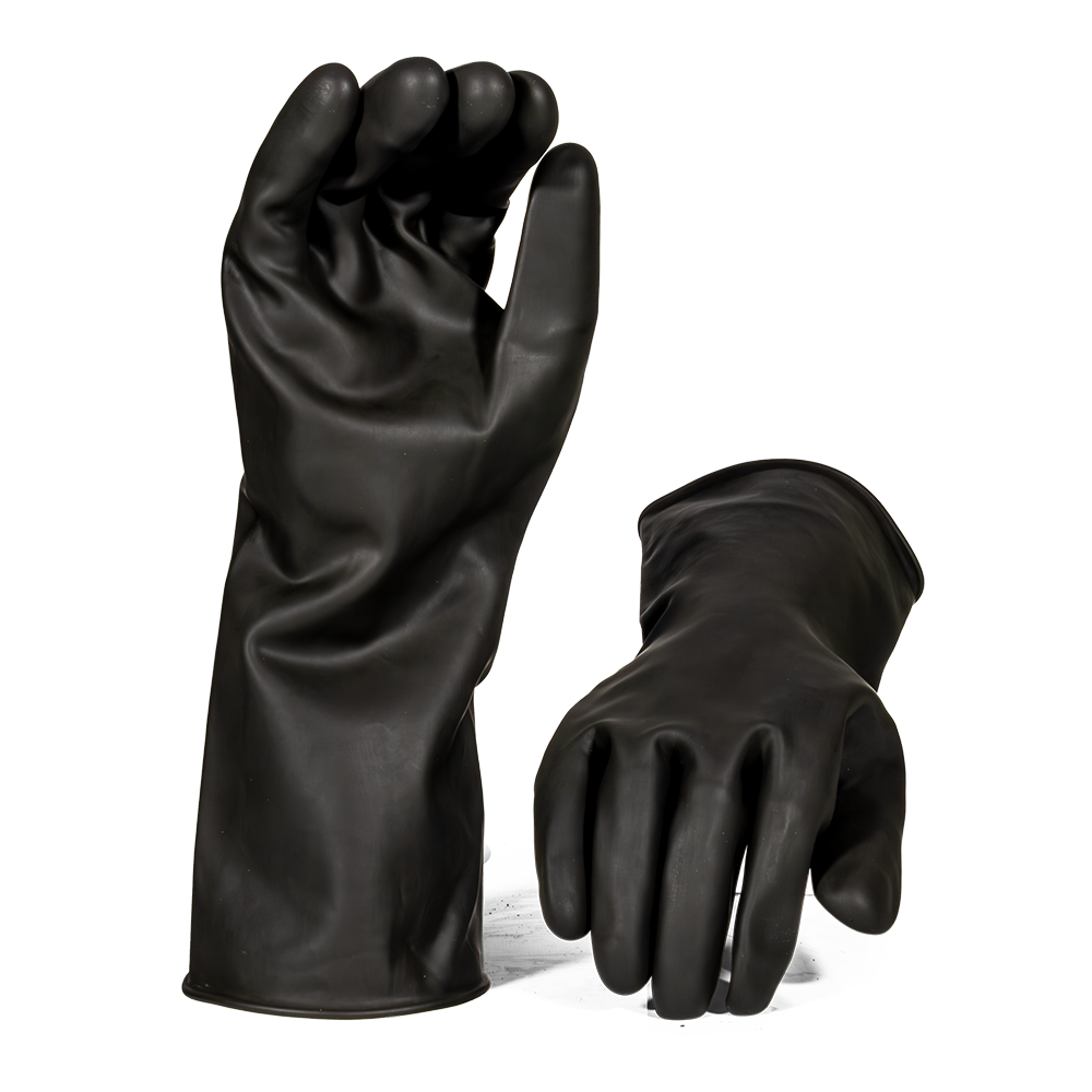 Pinnacle Black Industrial Latex Glove Smooth Palm 35cm (13-100350)
