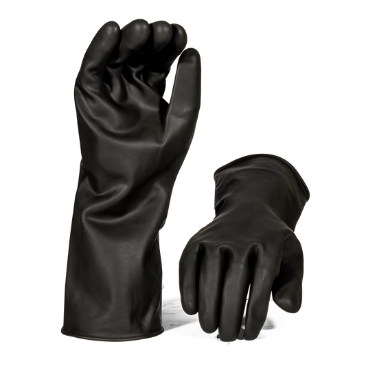 Pinnacle Black Industrial Latex Glove Smooth Palm 35cm (13-100350)
