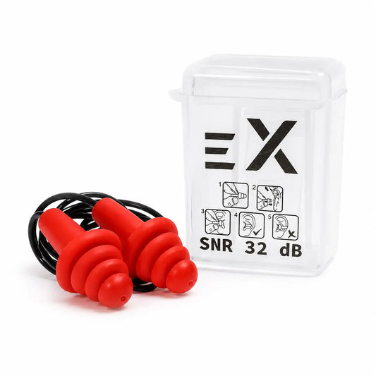 Pinnacle eX Earplug 4-Layer TPR Corded with Case SNR32 (Pack of 100)