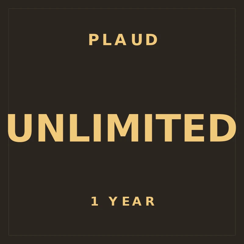 Plaud Unlimited Licence 1 Year — AI voice recorder subscription with cloud transcription