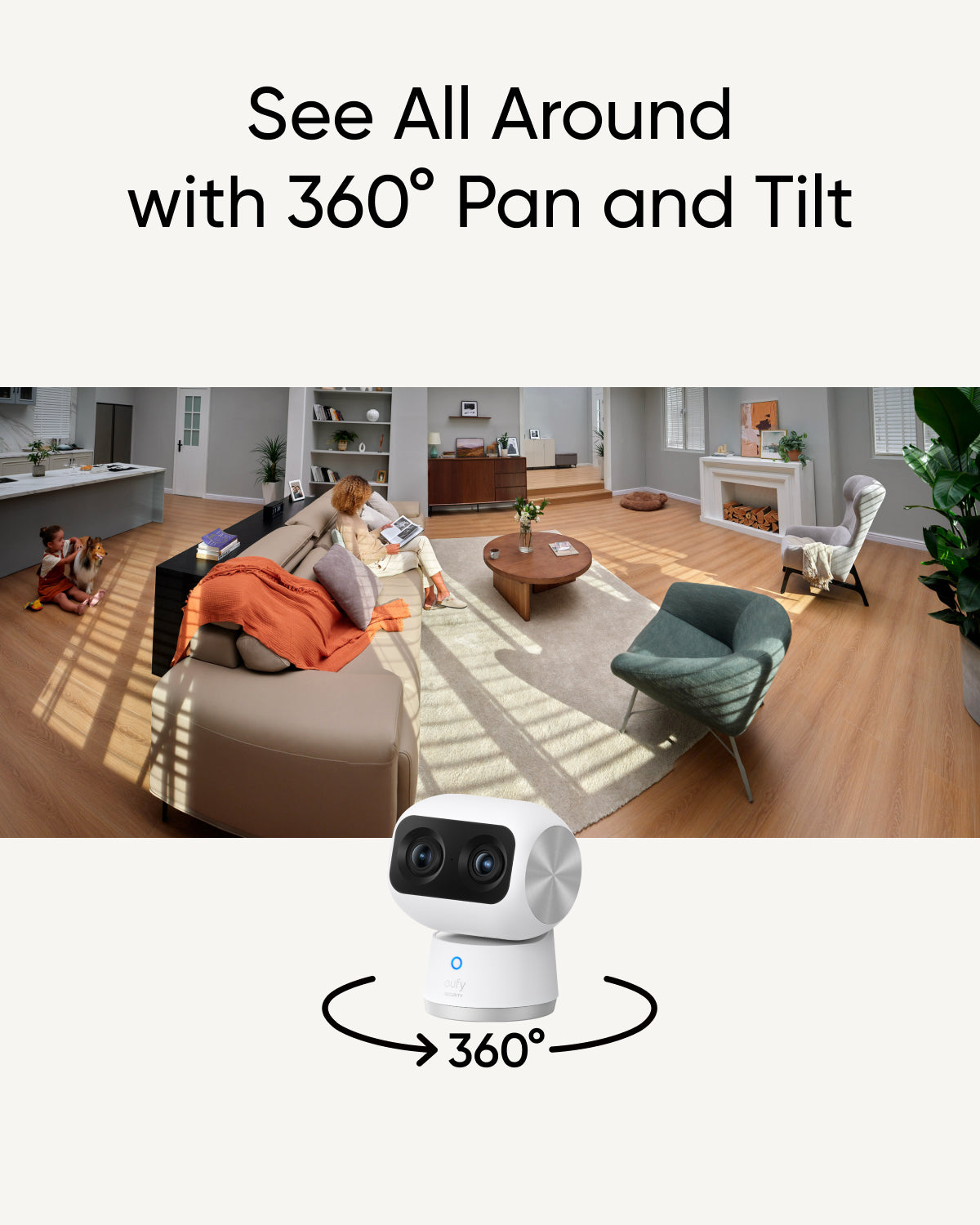 Eufy Indoor Cam S350 4K Dual Lens 360 Degree Surveillance Wired Indoor Camera - Guards On Duty Shop