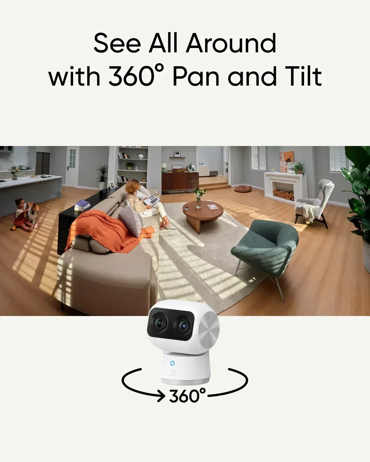 Eufy Indoor Cam S350 4K Dual Lens 360 Degree Surveillance Wired Indoor Camera (Special) Guards On Duty Security