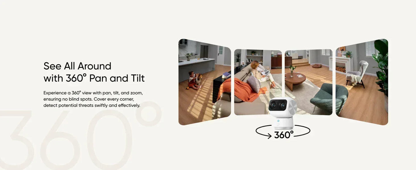 Eufy Indoor Cam S350 4K Dual Lens 360 Degree Surveillance Wired Indoor Camera (Special) Guards On Duty Security