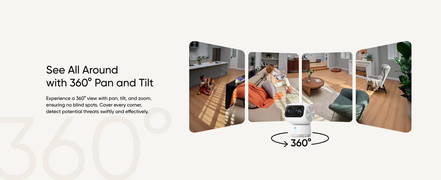 Eufy Indoor Cam S350 4K Dual Lens 360 Degree Surveillance Wired Indoor Camera - Guards On Duty Shop