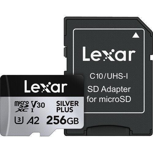 Lexar 256GB Professional SILVER PLUS UHS-I microSDXC Memory Card + SD Adapter Guards On Duty Security