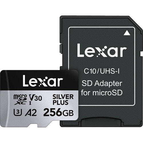 Lexar 256GB Professional SILVER PLUS UHS-I microSDXC Memory Card + SD Adapter