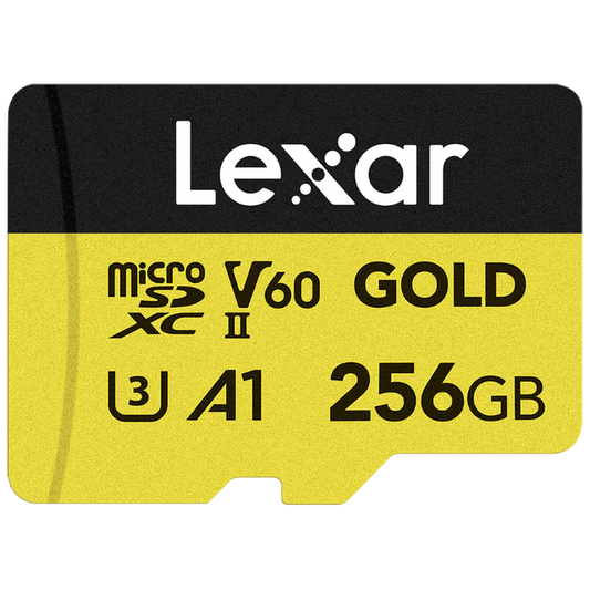 Lexar 256GB UHS-II MicroSDXC 280MB/s V60 A1 Memory Card (GOLD Series)