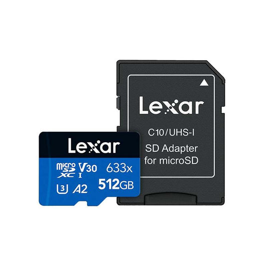 Lexar SD Micro High Speed 633x 512GB + SD Adapter - Blue