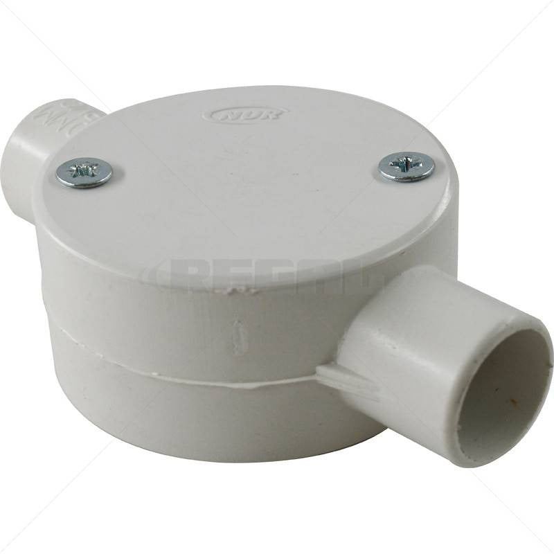 NAT Security - PVC ROUND BOX 2WAY + LID + SCREWS 20MM