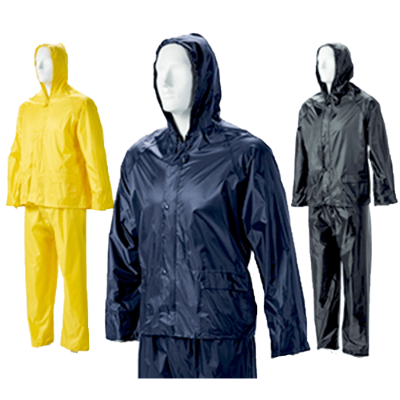 1PC Rubberised Rain Coat - Navy Size Small-4XL