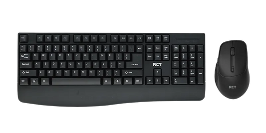 RCT Wireless Keyboard & Mouse Combo |104-Key Membrane Keyboard | AI Tool Key | Silent Optical Mouse; 1000-1600 DPI