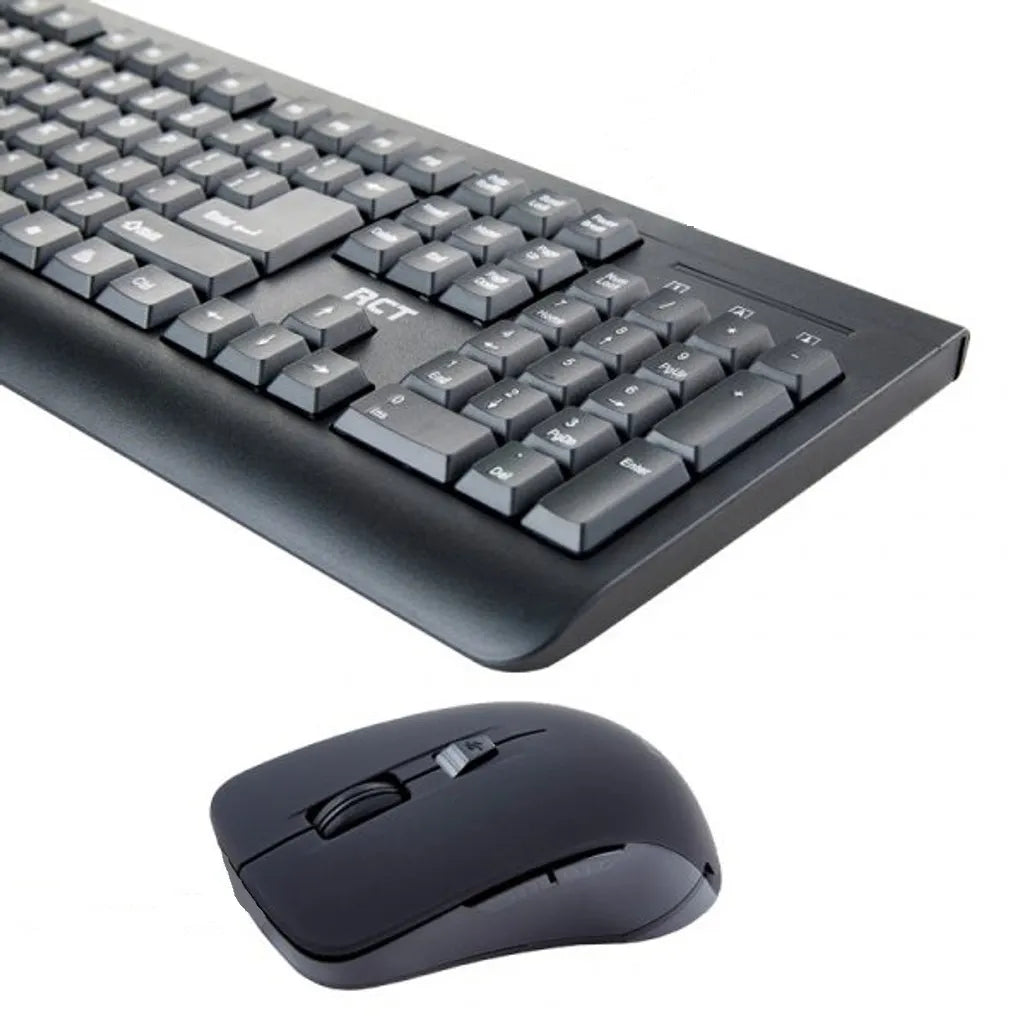 RCT Wireless Keyboard & Mouse Combo | 104-key | 6-button Optical Mouse; 800-1600 DPI | 2.4GHz nano receiver