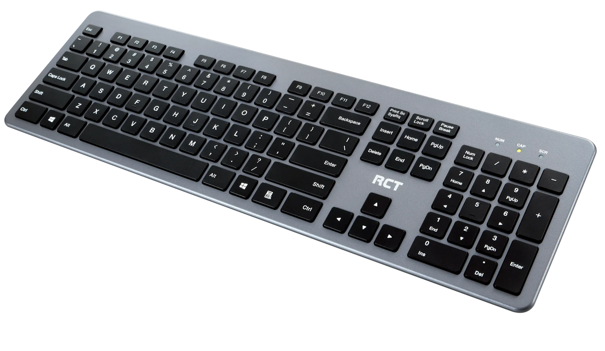 RCT Wireless Keyboard and Mouse Combo | 104-key Slimline Scissor Switch Keyboard | Wireless Optical Mouse; 1200DPI