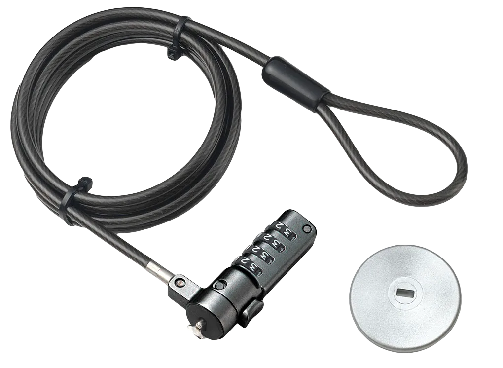 RCT 4 digit notebook security lock; T-Bar compatible with adapter kit; 1.5m
