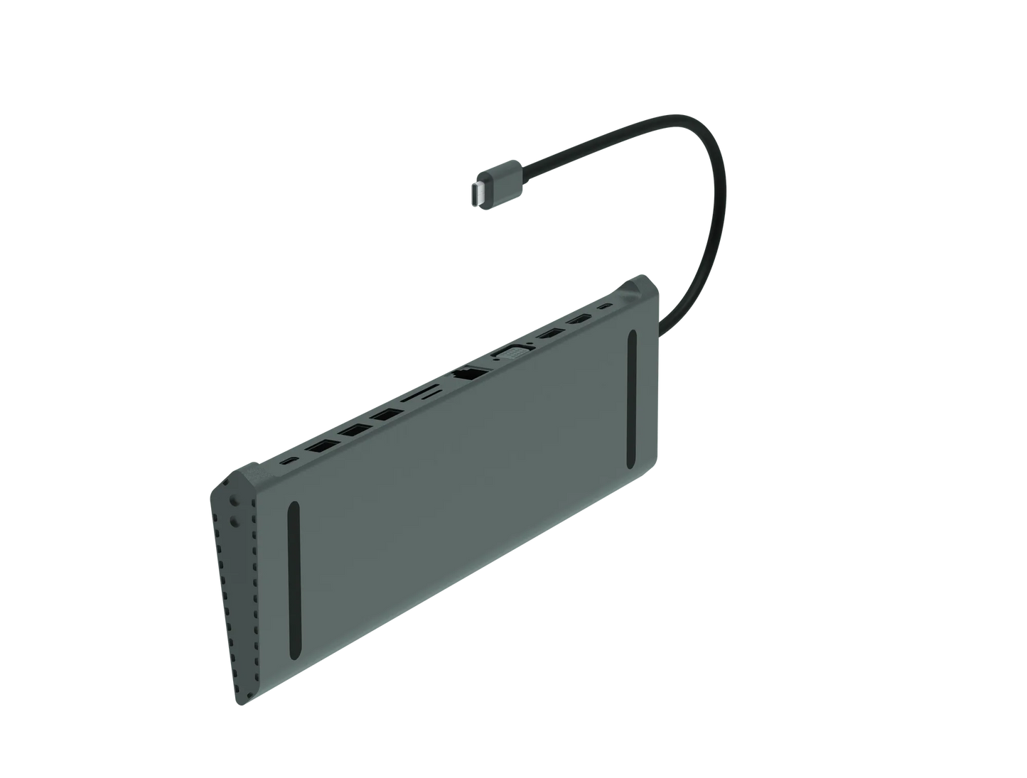 RCT 13-in-1 USB type C dock with MST function;1 HDMI; 1 DP; 1 VGA; 3 USB 3.0; 1 RJ45; PD; 3.5mm audio & mic; SD/TF3.0 reader