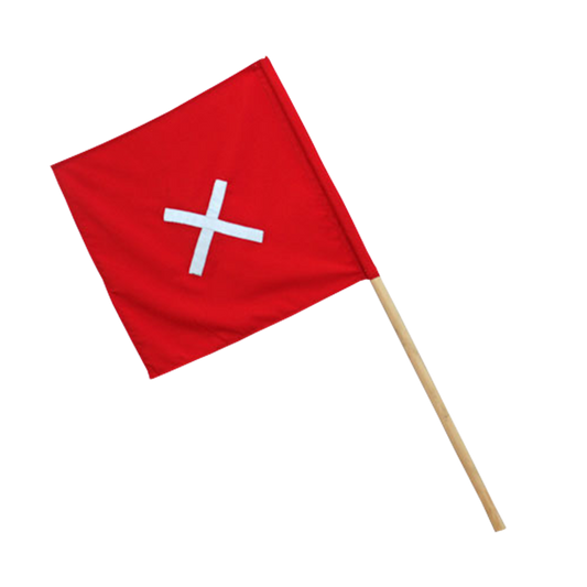Pinnacle RED FLAG Wooden Handle with Reflective Cross (Pack of 2)