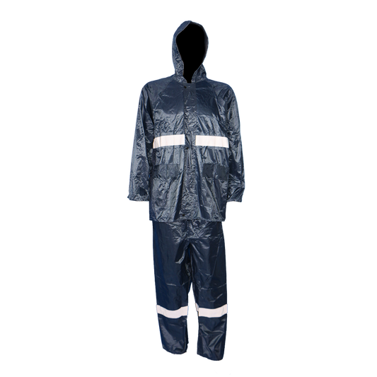 Pinnacle Oxford Rubberised Rain Suit Navy with Reflective (S – 3XL)