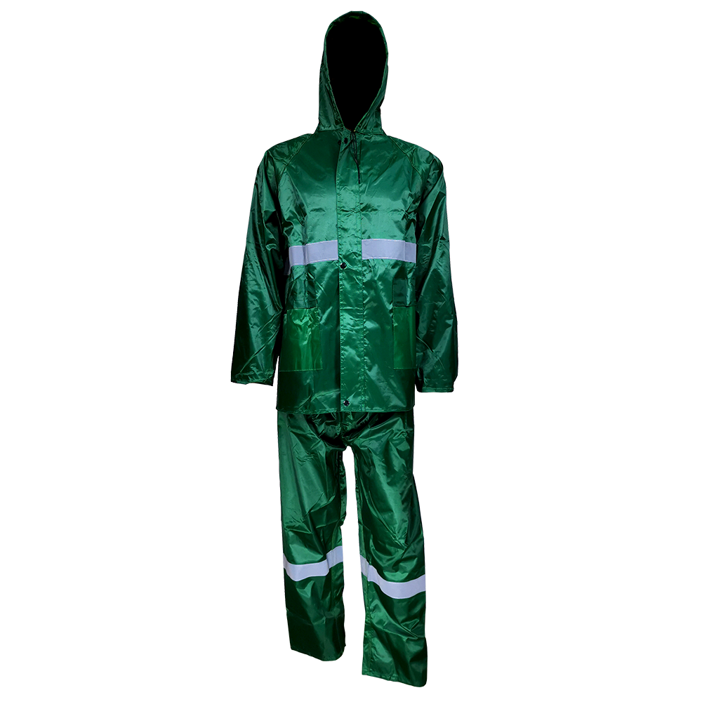 Pinnacle Oxford Rubberised Rain Suit Olive Green with Reflective (S – 3XL)