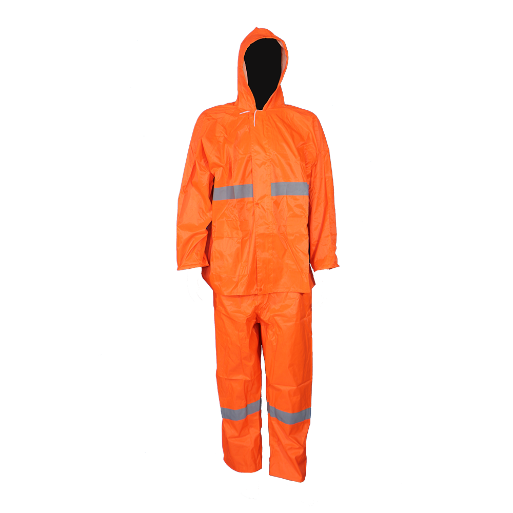Pinnacle Oxford Rubberised Rain Suit Orange with Reflective (S – 2XL)