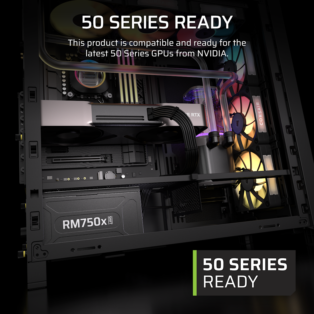 Corsair RM Series™ RM750x Shift — 750 Watt 80 PLUS Gold Fully Modular ATX PSU; ATX 3.1; PCI-E 5.1; 10yr Warranty