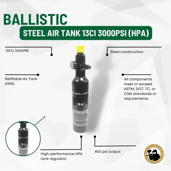 BALLISTIC 13CI 3000PSI AIR TANK Guards On Duty Security