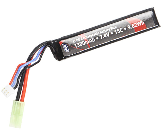 Stock Tube Battery LiPO 7.4V 1300mAh 15C - Guards On Duty Shop