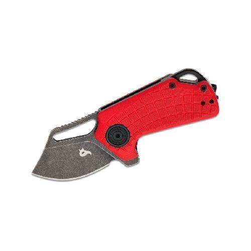 Black FOX Puck Folding Knife D2 Black PTFE Stone Washed Blade Guards On Duty Security