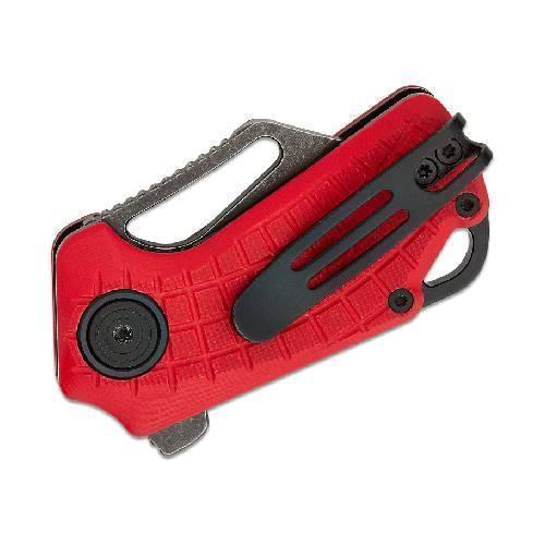 Black FOX Puck Folding Knife D2 Black PTFE Stone Washed Blade Guards On Duty Security