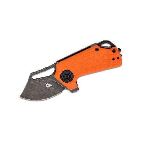 Black FOX Puck Folding Knife D2 Black PTFE Stone Washed Blade Guards On Duty Security