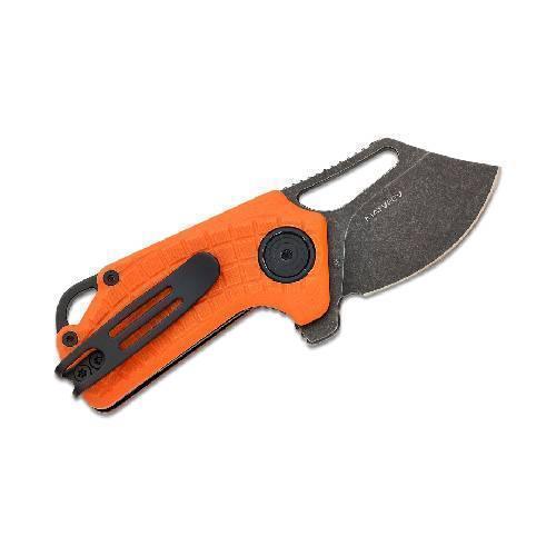 Black FOX Puck Folding Knife D2 Black PTFE Stone Washed Blade Guards On Duty Security