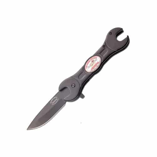 BUSTED KNUCKLE GARAGE BKG-A004BK SPRING ASSISTED KNIFE Guards On Duty Security