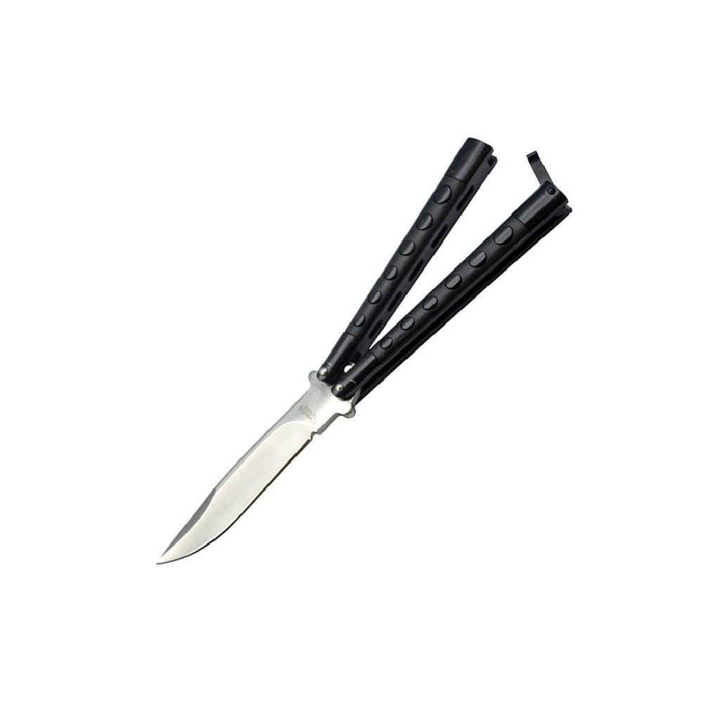 Butterfly knife black handle- 7127P - Guards On Duty Shop