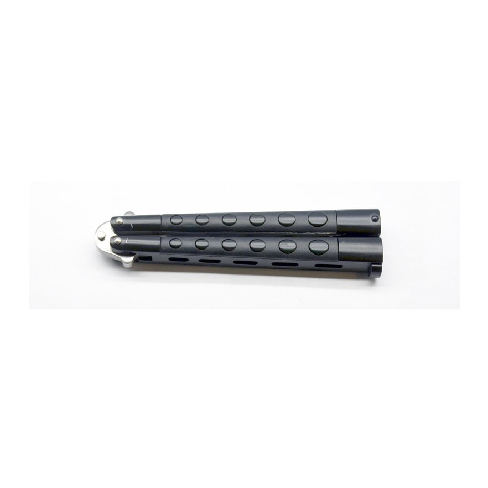 Butterfly knife black handle- 7127P - Guards On Duty Shop