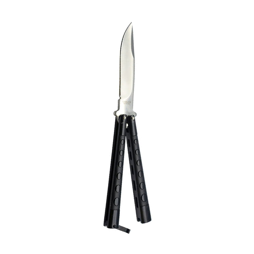 Butterfly knife black handle- 7127P - Guards On Duty Shop