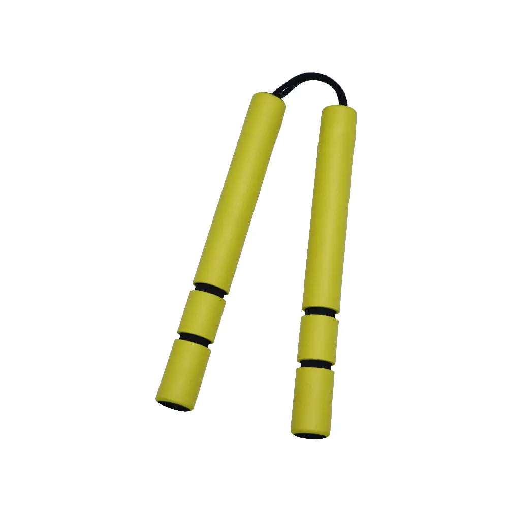 STRING FOAM CHAKU YELLOW W/BLACK GRIP 12″ – E129 - Guards On Duty Shop