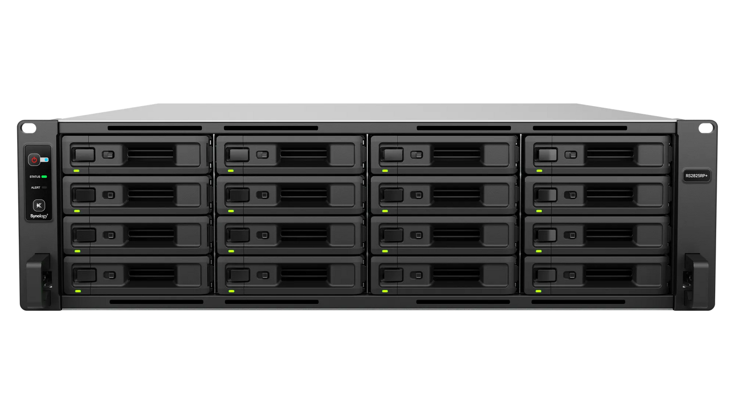 Synology RS2825RP+ 16 Bay RackStation (Expandable to 28 bay)  - AMD Ryzen V1780B 4C CPU 8GB DDR4 ECC UDIMM (2 DIMM slots)