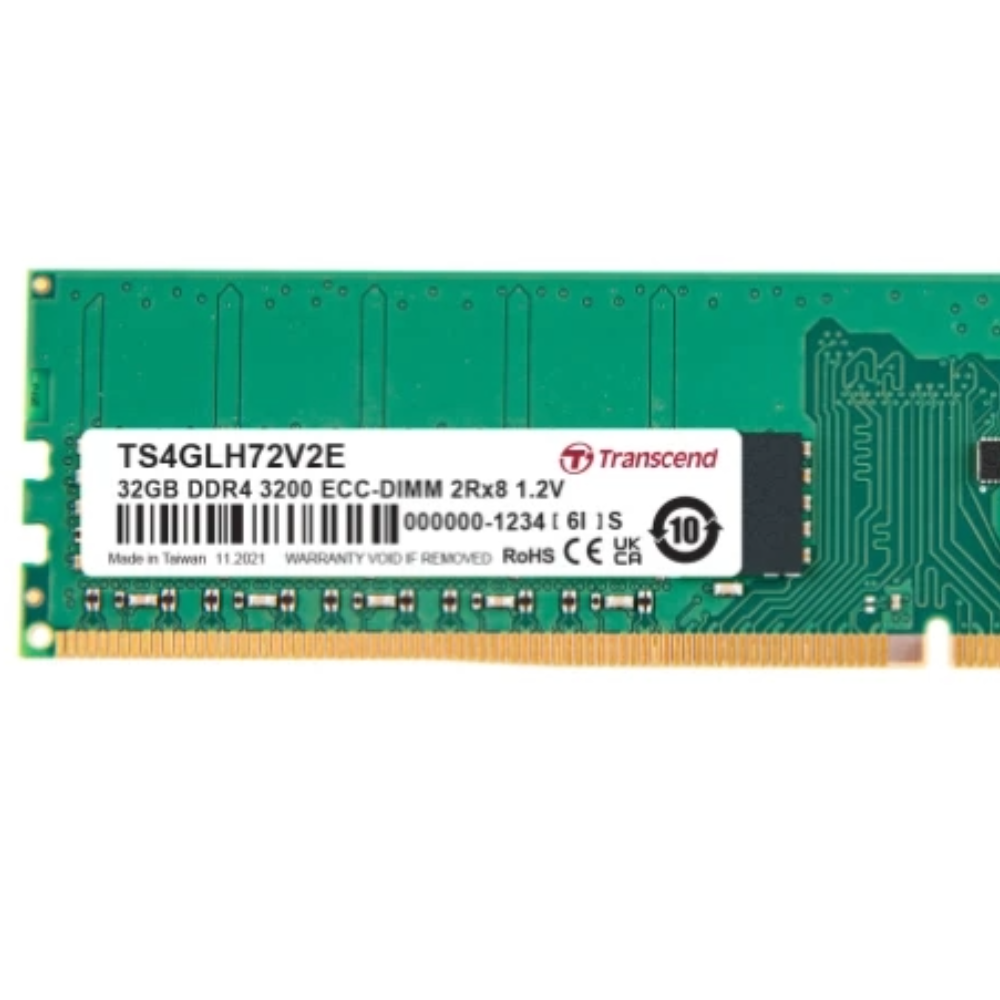 TRANSCEND 32GB DDR4-3200 ECC DIMM 2Rx8 2Gx8 CL22 1.2V