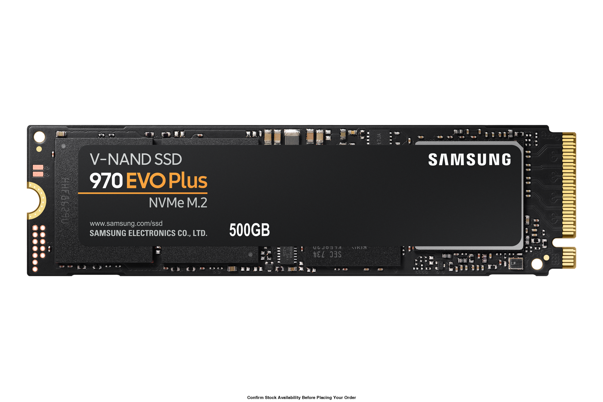 SAMSUNG 970 EVO PLUS 500GB NVME SSD - READ SPEED UP TO 3500 MB/S, WRITE SPEED TO UP 3200 MB/S, RANDOM READ UP TO 480,000 IOPS, RANDOM WRITE UP TO 550,000 IOPS;PCIE 3.0 X4, NVME 1.3; V-NAND 3BIT MLC; PHOENIX CONTROLLER; 512MB LOW POWER DDR4 SDRAM, 300 TBW, - Guards On Duty Shop