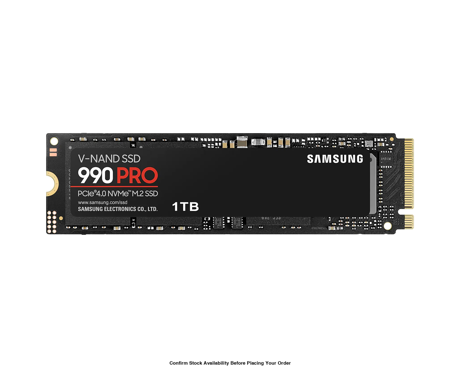 SAMSUNG 990 PRO 1 TB NVME SSD - READ SPEED UP TO 7450 MB/S, WRITE SPEED TO UP 6900 MB/S, RANDOM READ UP TO 1200000 IOPS, RANDOM WRITE UP TO 1550000 IOPS, PCIE 4.0 X4, NVME 2.0, V-NAND 3BIT MLC, IN-HOUSE CONTROLLER, 1GB LOW POWER DDR4, 600TBW 5 YEAR CARRY- - Guards On Duty Shop